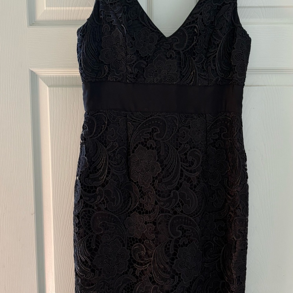 Adrianna Papell Black Lace Mini Dress